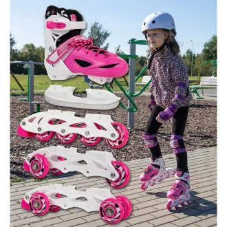 Rollschuhe 4in1 Enero KIDS - rosa und weiß