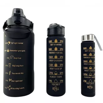Motivations-Sportflasche 3in1, 2000 ml   900 ml   300 ml
