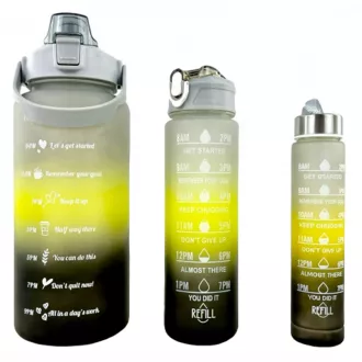 Motivations-Sportflasche 3in1, 2000 ml   900 ml   300 ml