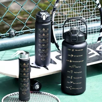 Motivations-Sportflasche 3in1, 2000 ml   900 ml   300 ml