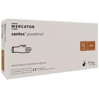 SANTEX POWDERED - Gepuderte Latex-Körperhandschuhe, 100 Stück SANTEX POWDERED - Gepuderte Latex-Körperhandschuhe, 100 Stück