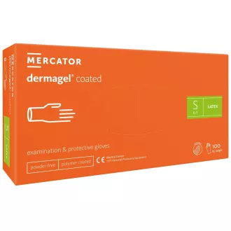 DERMAGEL COATED - Latex puderfreie Körperhandschuhe, Innenschicht Polymer, 100 Stück DERMAGEL COATED - Latex puderfreie Körperhandschuhe, Innenschicht Polymer, 100 Stück
