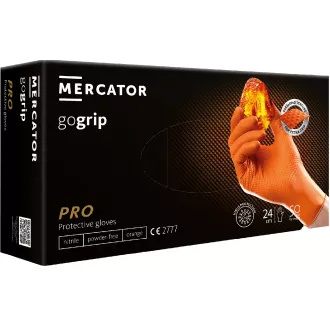 MERCATOR® GOGRIP - Nitril-Handschuhe, puderfrei, 50 Stück, orange