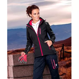 Damen Softshelljacke ARDON®FLORET schwarz mit rosa Reißverschlüssen | H6307/
