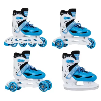 Rollschuhe 4in1 Enero KIDS - blau und weiß