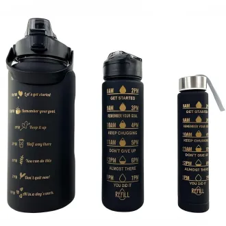 Motivations-Sportflasche 3in1, 2000 ml   900 ml   300 ml