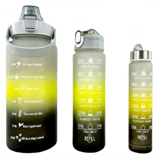 Motivations-Sportflasche 3in1, 2000 ml 900 ml 300 ml Motivations-Sportflasche 3in1, 2000 ml 900 ml 300 ml