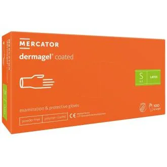 DERMAGEL COATED - Latex puderfreie Körperhandschuhe, Innenschicht Polymer, 100 Stück DERMAGEL COATED - Latex puderfreie Körperhandschuhe, Innenschicht Polymer, 100 Stück