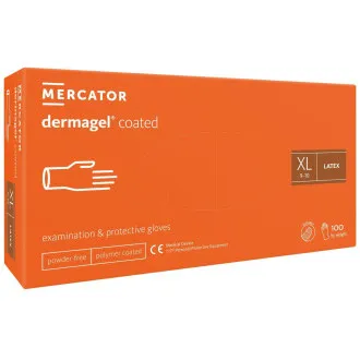 DERMAGEL COATED - Latex puderfreie Körperhandschuhe, Innenschicht Polymer, 100 Stück DERMAGEL COATED - Latex puderfreie Körperhandschuhe, Innenschicht Polymer, 100 Stück
