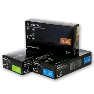 NITRYLEX BLACK - Nitrilhandschuhe (puderfrei) schwarz, 100 Stück NITRYLEX BLACK - Nitrilhandschuhe (puderfrei) schwarz, 100 Stück