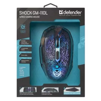 Defender Shock GM-110L Maus kabelgebunden, schwarz, 3200DPI