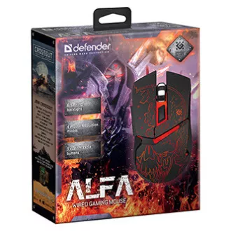 Defender Alpha GM-703L Maus kabelgebunden, schwarz, 3200DPI