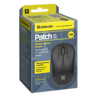 Defender Patch MS-759 Maus kabelgebunden, schwarz, 1000DPI