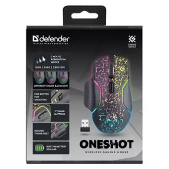 Defender Oneshot GM-067 LED-Maus kabellos, schwarz, 3200DPI