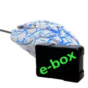 USB kabelgebundene Maus, E-blue Auroza Gaming, weiß, optisch, 4000DPI, e-box