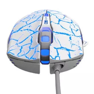 E-blue Mazer Pro Maus kabelgebunden, weiß-blau, 2500DPI, e-box E-blue Mazer Pro Maus kabelgebunden, weiß-blau, 2500DPI, e-box