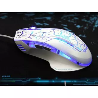 E-blue Mazer Pro Maus kabelgebunden, weiß-blau, 2500DPI, e-box E-blue Mazer Pro Maus kabelgebunden, weiß-blau, 2500DPI, e-box