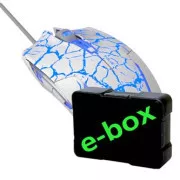USB-Maus mit Kabel, E-blue Cobra, weiß-blau, optisch, 2500DPI, e-box