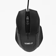 Kabelgebundene Maus, Logo Shape, schwarz, optisch, 800DPI