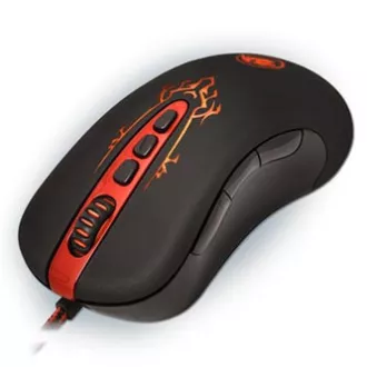 Redragon Origin USB-Maus mit Kabel, schwarz-rot, 4000DPI