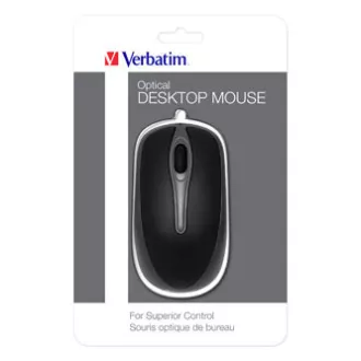 Kabelgebundene Maus, Verbatim 49019, schwarz, optisch, 1000DPI