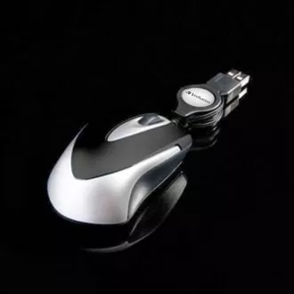 Kabelgebundene Maus, Verbatim Go Mini 49020, schwarz, optisch, 1000DPI