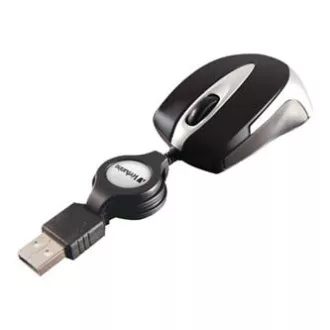 Kabelgebundene Maus, Verbatim Go Mini 49020, schwarz, optisch, 1000DPI