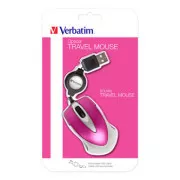 Kabelgebundene Maus, Verbatim Go Mini 49021, rosa, optisch, 1000DPI