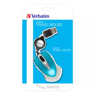 Kabelgebundene Maus, Verbatim Go Mini 49022, blau, optisch, 1000DPI