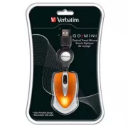Kabelgebundene Maus, Verbatim 49023, orange, optisch, 1000DPI