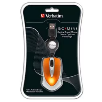 Kabelgebundene Maus, Verbatim 49023, orange, optisch, 1000DPI