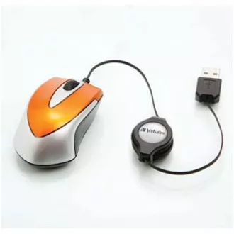 Kabelgebundene Maus, Verbatim 49023, orange, optisch, 1000DPI