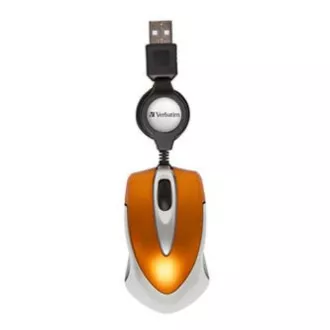 Kabelgebundene Maus, Verbatim 49023, orange, optisch, 1000DPI
