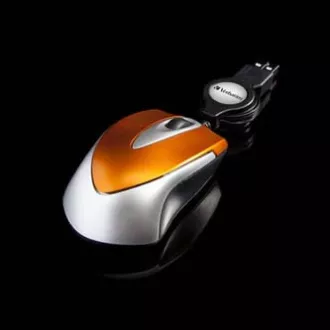 Kabelgebundene Maus, Verbatim 49023, orange, optisch, 1000DPI