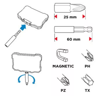 Bitset, 56H614, 8 Bits Magnetbit 1/4", Farbbitauflösung, Graphit Bitset, 56H614, 8 Bits Magnetbit 1/4", Farbbitauflösung, Graphit