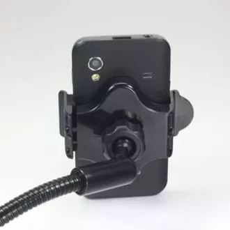 Halterung für Mobiltelefon, PDA, GPS Logo gelenkig, für Auto, in der Breite verstellbar, schwarz, Kunststoff, mit USB-Adapter 1,5 A, schwarz, mobil