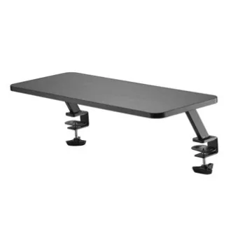 Monitorständer, am Schreibtisch zu befestigen, schwarz, Stahl, Spanplatte, 20 kg belastbar, Powerton, ergo Monitorständer, am Schreibtisch zu befestigen, schwarz, Stahl, Spanplatte, 20 kg belastbar, Powerton, ergo