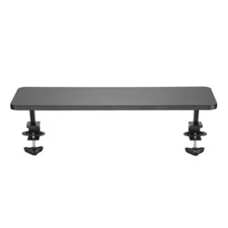 Monitorständer, am Schreibtisch zu befestigen, schwarz, Stahl, Spanplatte, 20 kg belastbar, Powerton, ergo Monitorständer, am Schreibtisch zu befestigen, schwarz, Stahl, Spanplatte, 20 kg belastbar, Powerton, ergo
