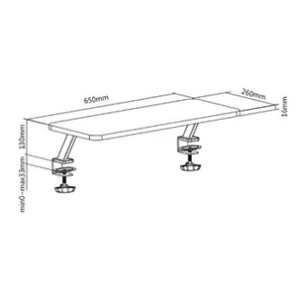 Monitorständer, am Schreibtisch zu befestigen, schwarz, Stahl, Spanplatte, 20 kg belastbar, Powerton, ergo Monitorständer, am Schreibtisch zu befestigen, schwarz, Stahl, Spanplatte, 20 kg belastbar, Powerton, ergo