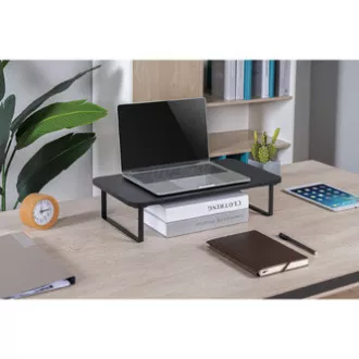 Monitorständer, Tastaturfach, Schnellmontage, schwarz, Stahl, Spanplatte, 20 kg Belastbarkeit, Powerton, ergo Monitorständer, Tastaturfach, Schnellmontage, schwarz, Stahl, Spanplatte, 20 kg Belastbarkeit, Powerton, ergo