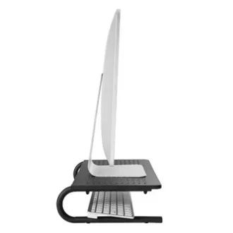 Monitorständer, Tastaturfach, schwarz, Stahl-Kunststoff, 20 kg Belastbarkeit, Powerton, ergo Monitorständer, Tastaturfach, schwarz, Stahl-Kunststoff, 20 kg Belastbarkeit, Powerton, ergo
