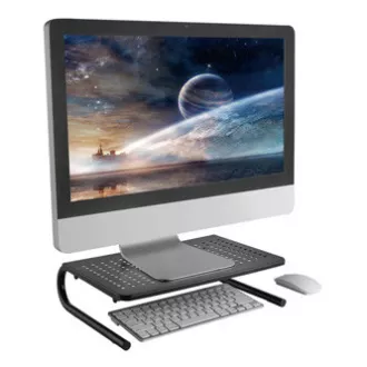 Monitorständer, Tastaturfach, schwarz, Stahl-Kunststoff, 20 kg Belastbarkeit, Powerton, ergo Monitorständer, Tastaturfach, schwarz, Stahl-Kunststoff, 20 kg Belastbarkeit, Powerton, ergo