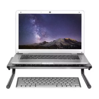 Monitorständer, Tastaturfach, schwarz, Stahl-Kunststoff, 20 kg Belastbarkeit, Powerton, ergo Monitorständer, Tastaturfach, schwarz, Stahl-Kunststoff, 20 kg Belastbarkeit, Powerton, ergo