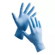 Einweghandschuhe 8"/M, blau, 100Stk, Nitril, Stern