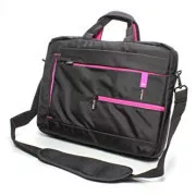 Laptop-Tasche 15,6", schwarz mit rosa Nylonelementen, NT006 Typ Crown