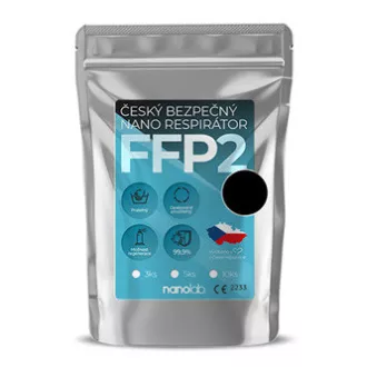 Nano-Atemschutzmaske, FFP2, schwarz, weiblich, 3 Stück, Nanolab