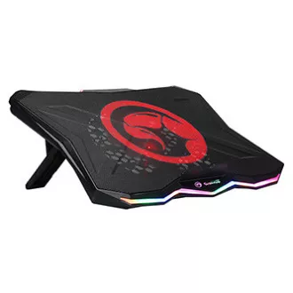 Laptop-Ständer, FN-40, farbig beleuchtet, mit Lüfter, schwarz-rot, Marvo, mit 2-Port-Hub, SELL