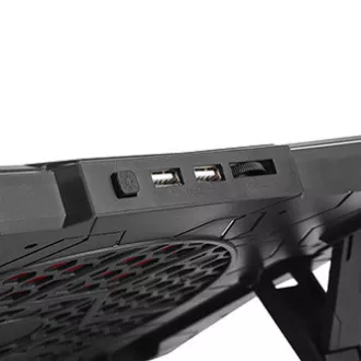 Laptop-Ständer, FN-40, farbig beleuchtet, mit Lüfter, schwarz-rot, Marvo, mit 2-Port-Hub, SELL