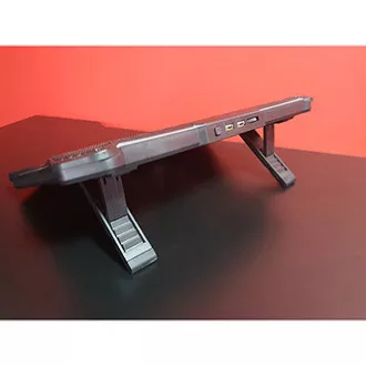 Laptop-Ständer, FN-40, farbig beleuchtet, mit Lüfter, schwarz-rot, Marvo, mit 2-Port-Hub, SELL