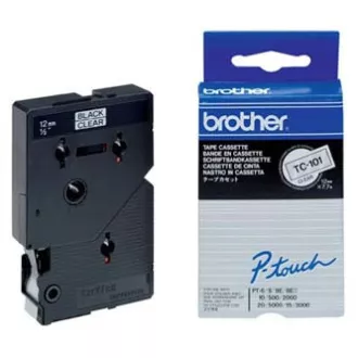 Brother Original-Farbband für Etikettendrucker, Brother, TC-101, schwarzer Druck/durchsichtiges Trägermaterial, laminiert, 7,7 m, 12 mm Brother Original-Farbband für Etikettendrucker, Brother, TC-101, schwarzer Druck/durchsichtiges Trägermaterial, laminiert, 7,7 m, 12 mm